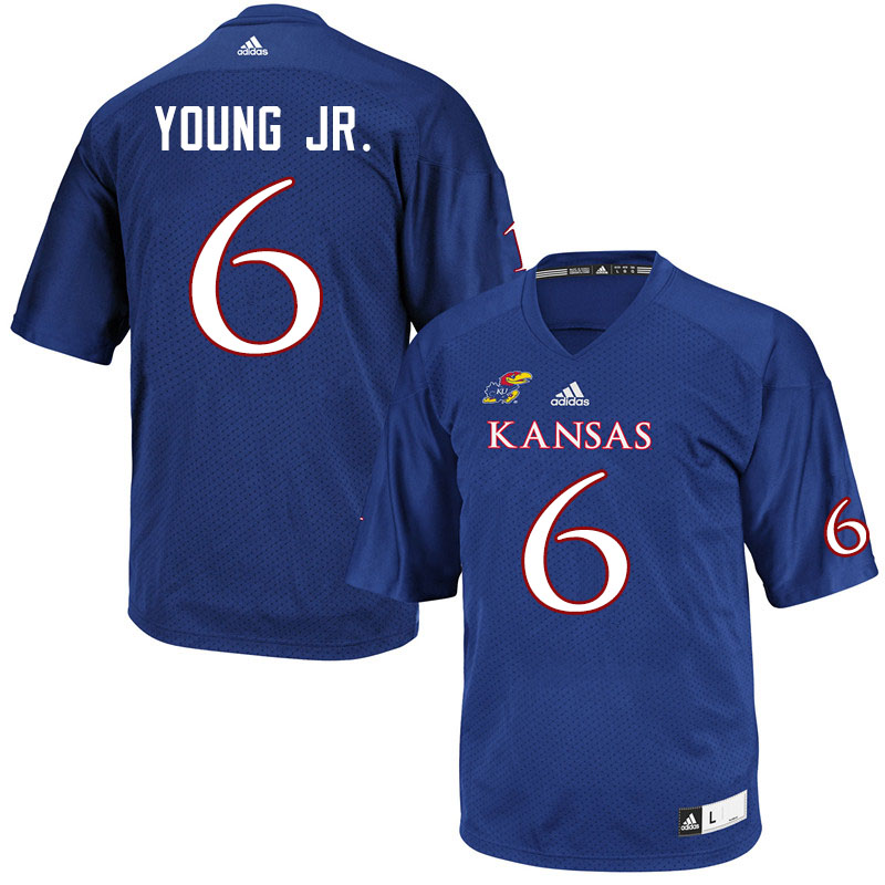 Men #6 Scottie Young Jr. Kansas Jayhawks College Football Jerseys Sale-Royal - Click Image to Close